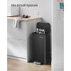 imageSONGMICS Kitchen Trash Can 13Gallon 50 L Garbage Can with Lid Stainless Steel Soft Close and Stays Open Inner Bucket Wide NonSlip Pedal Ink Black ULTB547B01Ink Black