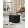 imageSONGMICS MAZIE Collection  Small Folding Storage Ottoman Foot Rest Stool 122 x 161 x 122 Inches 286 lb Load Capacity for Living Room Bedroom Home Office Dorm Light Taupe ULSF102K01Ink Black