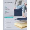 imageSONGMICS MAZIE Collection  Small Folding Storage Ottoman Foot Rest Stool 122 x 161 x 122 Inches 286 lb Load Capacity for Living Room Bedroom Home Office Dorm Light Taupe ULSF102K01Midnight Blue