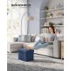 imageSONGMICS MAZIE Collection  Small Folding Storage Ottoman Foot Rest Stool 122 x 161 x 122 Inches 286 lb Load Capacity for Living Room Bedroom Home Office Dorm Light Taupe ULSF102K01Midnight Blue