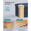 imageSONGMICS MAZIE Collection  Small Folding Storage Ottoman Foot Rest Stool 122 x 161 x 122 Inches 286 lb Load Capacity for Living Room Bedroom Home Office Dorm Light Taupe ULSF102K01Midnight Blue