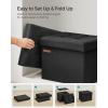imageSONGMICS MAZIE Collection  Small Folding Storage Ottoman Foot Rest Stool 122 x 161 x 122 Inches 286 lb Load Capacity for Living Room Bedroom Home Office Dorm Light Taupe ULSF102K01Ink Black