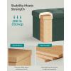 imageSONGMICS MAZIE Collection  Small Folding Storage Ottoman Foot Rest Stool 122 x 161 x 122 Inches 286 lb Load Capacity for Living Room Bedroom Home Office Dorm Light Taupe ULSF102K01Retro Green