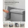 imageSONGMICS MAZIE Collection  Small Folding Storage Ottoman Foot Rest Stool 122 x 161 x 122 Inches 286 lb Load Capacity for Living Room Bedroom Home Office Dorm Light Taupe ULSF102K01Light Gray