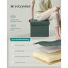 imageSONGMICS MAZIE Collection  Small Folding Storage Ottoman Foot Rest Stool 122 x 161 x 122 Inches 286 lb Load Capacity for Living Room Bedroom Home Office Dorm Light Taupe ULSF102K01Retro Green