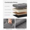 imageSONGMICS MAZIE Collection  Small Folding Storage Ottoman Foot Rest Stool 122 x 161 x 122 Inches 286 lb Load Capacity for Living Room Bedroom Home Office Dorm Light Taupe ULSF102K01Dark Gray