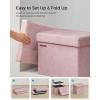 imageSONGMICS MAZIE Collection  Small Folding Storage Ottoman Foot Rest Stool 122 x 161 x 122 Inches 286 lb Load Capacity for Living Room Bedroom Home Office Dorm Light Taupe ULSF102K01Jelly Pink