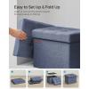imageSONGMICS MAZIE Collection  Small Folding Storage Ottoman Foot Rest Stool 122 x 161 x 122 Inches 286 lb Load Capacity for Living Room Bedroom Home Office Dorm Light Taupe ULSF102K01Light Denim Blue