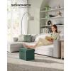 imageSONGMICS MAZIE Collection  Small Folding Storage Ottoman Foot Rest Stool 122 x 161 x 122 Inches 286 lb Load Capacity for Living Room Bedroom Home Office Dorm Light Taupe ULSF102K01Retro Green