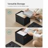 imageSONGMICS MAZIE Collection  Small Folding Storage Ottoman Foot Rest Stool 122 x 161 x 122 Inches 286 lb Load Capacity for Living Room Bedroom Home Office Dorm Light Taupe ULSF102K01Ink Black