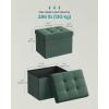imageSONGMICS MAZIE Collection  Small Folding Storage Ottoman Foot Rest Stool 122 x 161 x 122 Inches 286 lb Load Capacity for Living Room Bedroom Home Office Dorm Light Taupe ULSF102K01Retro Green