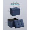 imageSONGMICS MAZIE Collection  Small Folding Storage Ottoman Foot Rest Stool 122 x 161 x 122 Inches 286 lb Load Capacity for Living Room Bedroom Home Office Dorm Light Taupe ULSF102K01Midnight Blue
