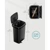 imageSONGMICS Plastic Kitchen Trash Can 12Gallon 45 L Garbage Can with Stainless Steel Lid Soft Close Pedal Waste Bin with Wheels and Rear Handle Ink Black ULTB533B01
