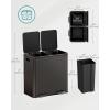 imageSONGMICS Trash Can 2 x 106 Gallon 2 x 40 L Garbage Can for Kitchen with 15 Trash Bags 2 Compartments Plastic Inner Buckets and Hinged Lids Airtight Black ULTB730B80Slate Gray