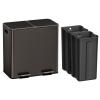 imageSONGMICS Trash Can 2 x 106 Gallon 2 x 40 L Garbage Can for Kitchen with 15 Trash Bags 2 Compartments Plastic Inner Buckets and Hinged Lids Airtight Black ULTB730B80Slate Gray