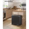 imageSONGMICS Trash Can 2 x 106 Gallon 2 x 40 L Garbage Can for Kitchen with 15 Trash Bags 2 Compartments Plastic Inner Buckets and Hinged Lids Airtight Black ULTB730B80Black