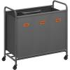 imageSONGMICS 4Section Laundry Sorter Laundry Hamper with Wheels Rolling Clothes Hamper Cart with Large Capacity and Removable Bags for Laundry Room Bedroom Bathroom Ink Black URLS460B01Slate Gray