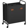 imageSONGMICS 4Section Laundry Sorter Laundry Hamper with Wheels Rolling Clothes Hamper Cart with Large Capacity and Removable Bags for Laundry Room Bedroom Bathroom Ink Black URLS460B01Ink Black