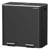 imageSONGMICS Trash Can 2 x 106 Gallon 2 x 40 L Garbage Can for Kitchen with 15 Trash Bags 2 Compartments Plastic Inner Buckets and Hinged Lids Airtight Black ULTB730B80Black