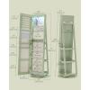imageSONGMICS 6 LEDs Lockable Mirror Jewelry Cabinet 360 Swivel Jewelry Organizer Armoire Standing Frameless FullLength Mirror 3 Storage Shelves Laurel Green Surface Cream White Lining UJJC007C01Laurel Green  Cream White