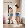 imageSONGMICS 6 LEDs Lockable Mirror Jewelry Cabinet 360 Swivel Jewelry Organizer Armoire Standing Frameless FullLength Mirror 3 Storage Shelves Laurel Green Surface Cream White Lining UJJC007C01Ash Brown  Black Lining