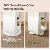 imageSONGMICS 6 LEDs Lockable Mirror Jewelry Cabinet 360 Swivel Jewelry Organizer Armoire Standing Frameless FullLength Mirror 3 Storage Shelves Laurel Green Surface Cream White Lining UJJC007C01White  Black