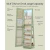 imageSONGMICS 6 LEDs Lockable Mirror Jewelry Cabinet 360 Swivel Jewelry Organizer Armoire Standing Frameless FullLength Mirror 3 Storage Shelves Laurel Green Surface Cream White Lining UJJC007C01Laurel Green  Cream White