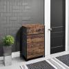 imageSONGMICS Drawer Dresser Storage Dresser Tower with 5 Fabric Drawers Wooden Front and Top Industrial Style Dresser Unit for Living Room Hallway Nursery Brown and Black ULGS45HRustic Brown