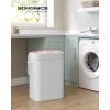 imageSONGMICS Foldable Laundry Hamper with Lid 19 Gal Bamboo Laundry Basket Rectangular Storage Hamper with 3 Handles 157 x 118 x 236 Inches for Laundry Room Bedroom Natural ULCB10YV1White