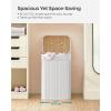 imageSONGMICS Foldable Laundry Hamper with Lid 19 Gal Bamboo Laundry Basket Rectangular Storage Hamper with 3 Handles 157 x 118 x 236 Inches for Laundry Room Bedroom White ULCB010W01White