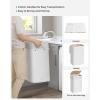 imageSONGMICS Foldable Laundry Hamper with Lid 19 Gal Bamboo Laundry Basket Rectangular Storage Hamper with 3 Handles 157 x 118 x 236 Inches for Laundry Room Bedroom White ULCB010W01White