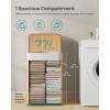 imageSONGMICS Foldable Laundry Hamper with Lid 19 Gal Bamboo Laundry Basket Rectangular Storage Hamper with 3 Handles 157 x 118 x 236 Inches for Laundry Room Bedroom Natural ULCB10YV1Natural