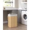 imageSONGMICS Foldable Laundry Hamper with Lid 19 Gal Bamboo Laundry Basket Rectangular Storage Hamper with 3 Handles 157 x 118 x 236 Inches for Laundry Room Bedroom Natural ULCB10YV1Natural