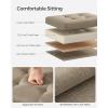 imageSONGMICS Mazie Collection  Small Folding Storage Ottoman Foot Rest Stool 122 x 161 x 122 Inches 286 lb Load Capacity for Living Room Bedroom Home Office Dorm Dark Gray ULSF102G01Light Taupe