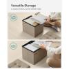 imageSONGMICS Mazie Collection  Small Folding Storage Ottoman Foot Rest Stool 122 x 161 x 122 Inches 286 lb Load Capacity for Living Room Bedroom Home Office Dorm Dark Gray ULSF102G01Light Taupe