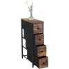imageSONGMICS Narrow Dresser Vertical Storage Unit with 4 Fabric Drawers for Small Spaces and Gaps Metal Frame Slim Storage Tower for Living Room Laundry Closet Rustic Brown and Black ULGS041B01Dresser