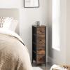 imageSONGMICS Narrow Dresser Vertical Storage Unit with 4 Fabric Drawers for Small Spaces and Gaps Metal Frame Slim Storage Tower for Living Room Laundry Closet Rustic Brown and Black ULGS041B01Dresser