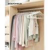 imageSONGMICS RubberCoated Plastic Hangers 50 Pack NonSlip Coat Hangers SpaceSaving Slim Clothes Hangers 360 Degree Swivel Hooks Shoulder Notches White UCRP008W05White