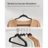 imageSONGMICS RubberCoated Plastic Hangers 50 Pack NonSlip Coat Hangers SpaceSaving Slim Clothes Hangers 360 Degree Swivel Hooks Shoulder Notches White UCRP008W05Black