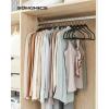 imageSONGMICS RubberCoated Plastic Hangers 50 Pack NonSlip Coat Hangers SpaceSaving Slim Clothes Hangers 360 Degree Swivel Hooks Shoulder Notches White UCRP008W05Black