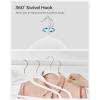 imageSONGMICS RubberCoated Plastic Hangers 50 Pack NonSlip Coat Hangers SpaceSaving Slim Clothes Hangers 360 Degree Swivel Hooks Shoulder Notches White UCRP008W05White