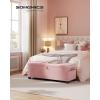 imageSONGMICS Storage Ottoman Bench Storage Chest 157 x 433 x 157 Inches End of Bed Bench 27 Gal 103 L for Bedroom Entryway Living Room Jelly Pink ULSF533R01Jelly Pink