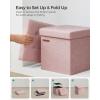 imageSONGMICS Storage Ottoman Foldable Small Ottoman Foot Rest 118 Inches Foot Stool Cube Ottoman with Storage Load up to 286 lb for Living Room Bedroom Dorm Jelly Pink ULSF028R01Jelly Pink