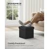imageSONGMICS Storage Ottoman Foldable Small Ottoman Foot Rest 118 Inches Foot Stool Cube Ottoman with Storage Load up to 286 lb for Living Room Bedroom Dorm Jelly Pink ULSF028R01Ink Black
