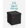 imageSONGMICS Storage Ottoman Foldable Small Ottoman Foot Rest 118 Inches Foot Stool Cube Ottoman with Storage Load up to 286 lb for Living Room Bedroom Dorm Jelly Pink ULSF028R01Ink Black