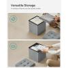 imageSONGMICS Storage Ottoman Foldable Small Ottoman Foot Rest 118 Inches Foot Stool Cube Ottoman with Storage Load up to 286 lb for Living Room Bedroom Dorm Jelly Pink ULSF028R01Light Gray