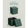 imageSONGMICS Storage Ottoman Foldable Small Ottoman Foot Rest 118 Inches Foot Stool Cube Ottoman with Storage Load up to 286 lb for Living Room Bedroom Dorm Jelly Pink ULSF028R01Retro Green