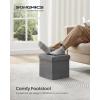 imageSONGMICS Storage Ottoman Foldable Small Ottoman Foot Rest 118 Inches Foot Stool Cube Ottoman with Storage Load up to 286 lb for Living Room Bedroom Dorm Jelly Pink ULSF028R01Dark Gray