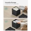 imageSONGMICS Storage Ottoman Foldable Small Ottoman Foot Rest 118 Inches Foot Stool Cube Ottoman with Storage Load up to 286 lb for Living Room Bedroom Dorm Jelly Pink ULSF028R01Ink Black