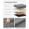imageSONGMICS Storage Ottoman Foldable Small Ottoman Foot Rest 118 Inches Foot Stool Cube Ottoman with Storage Load up to 286 lb for Living Room Bedroom Dorm Jelly Pink ULSF028R01Dark Gray